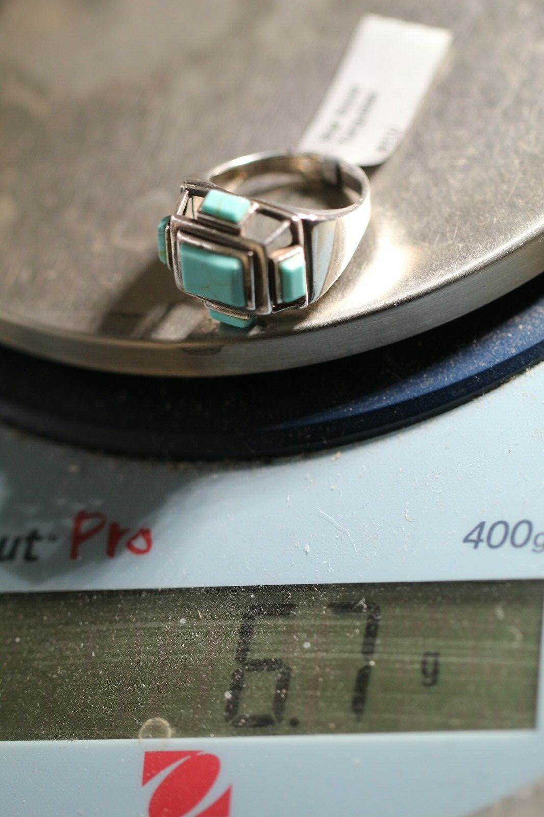 Vintage Sterling Silver Turquoise Southwest Style Ring Size 7.25