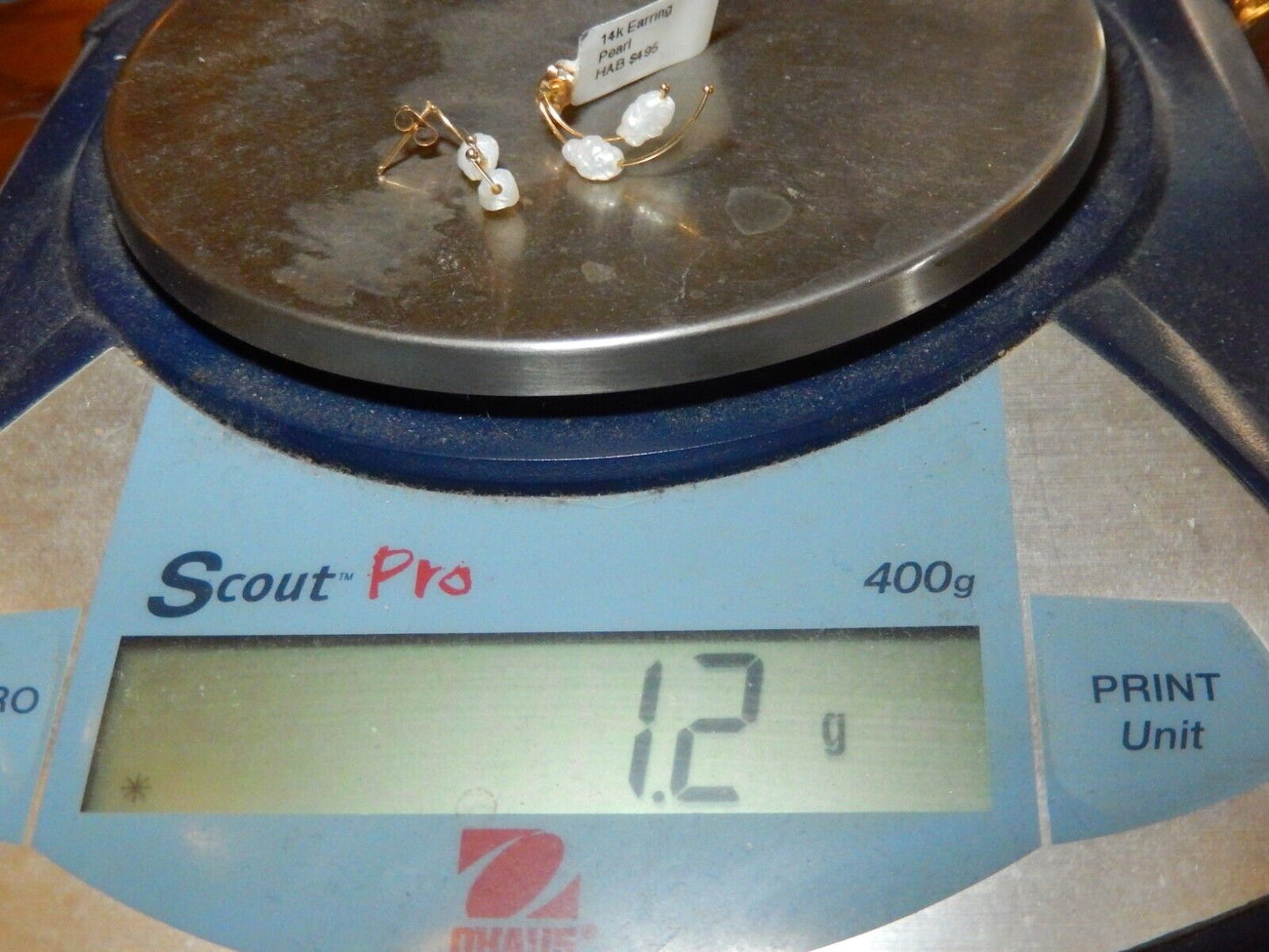 *NEW* 14K Solid Yellow Gold Rice Pearl Earrings