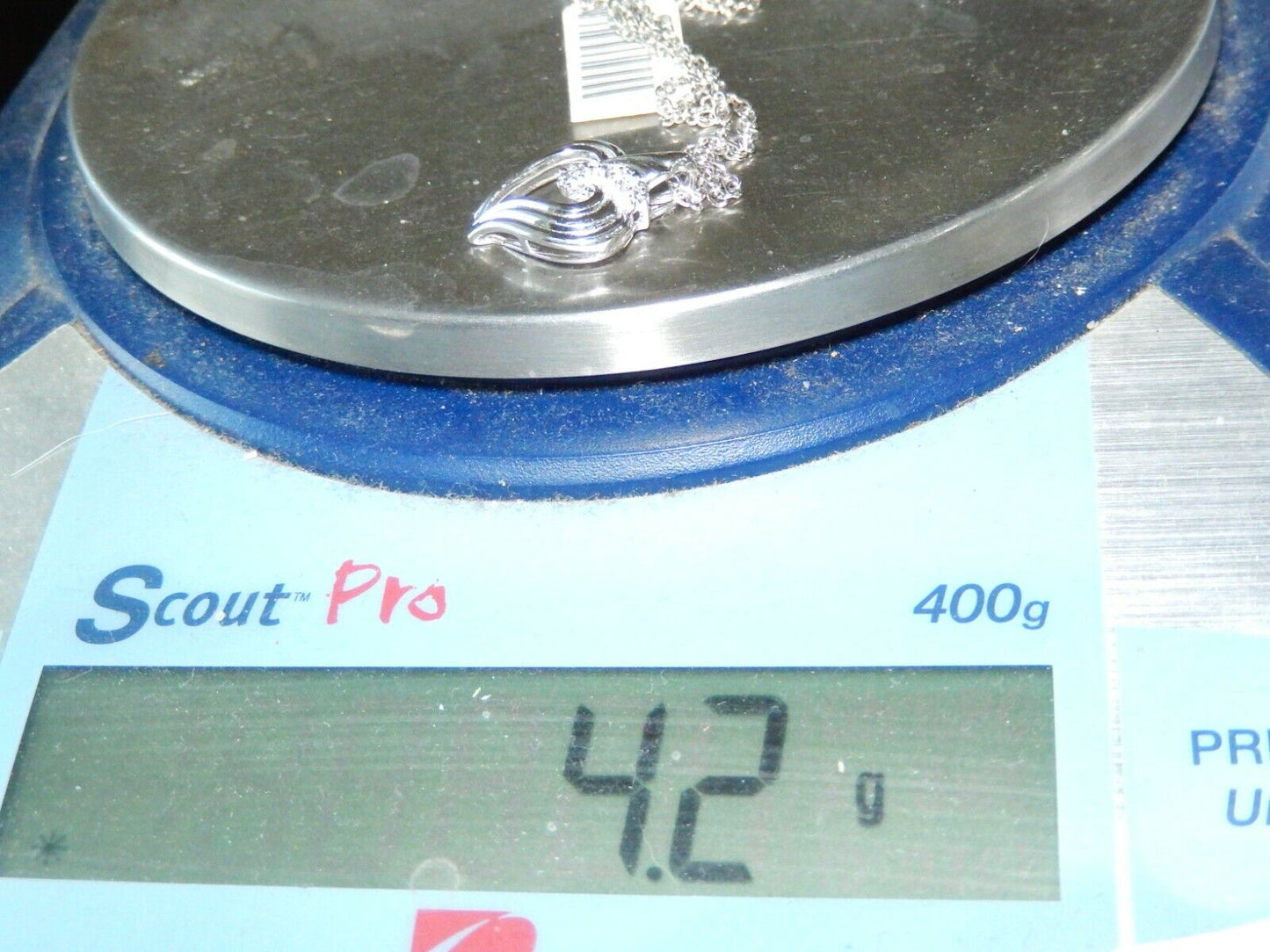 *NWT* 10k White Gold Six Diamond Heart Pendant with 18" Chain