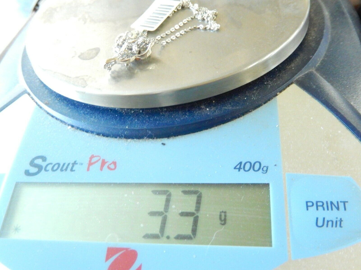 10k White Gold Marquise Opal And Diamond Free Form Pendant with 18" Chain