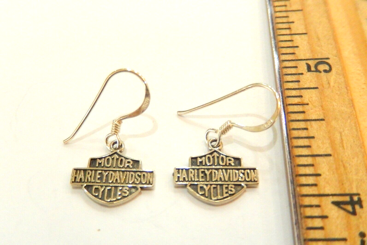 Harley-Davidson Sterling Silver 925 Bar & Shield Hook Earrings