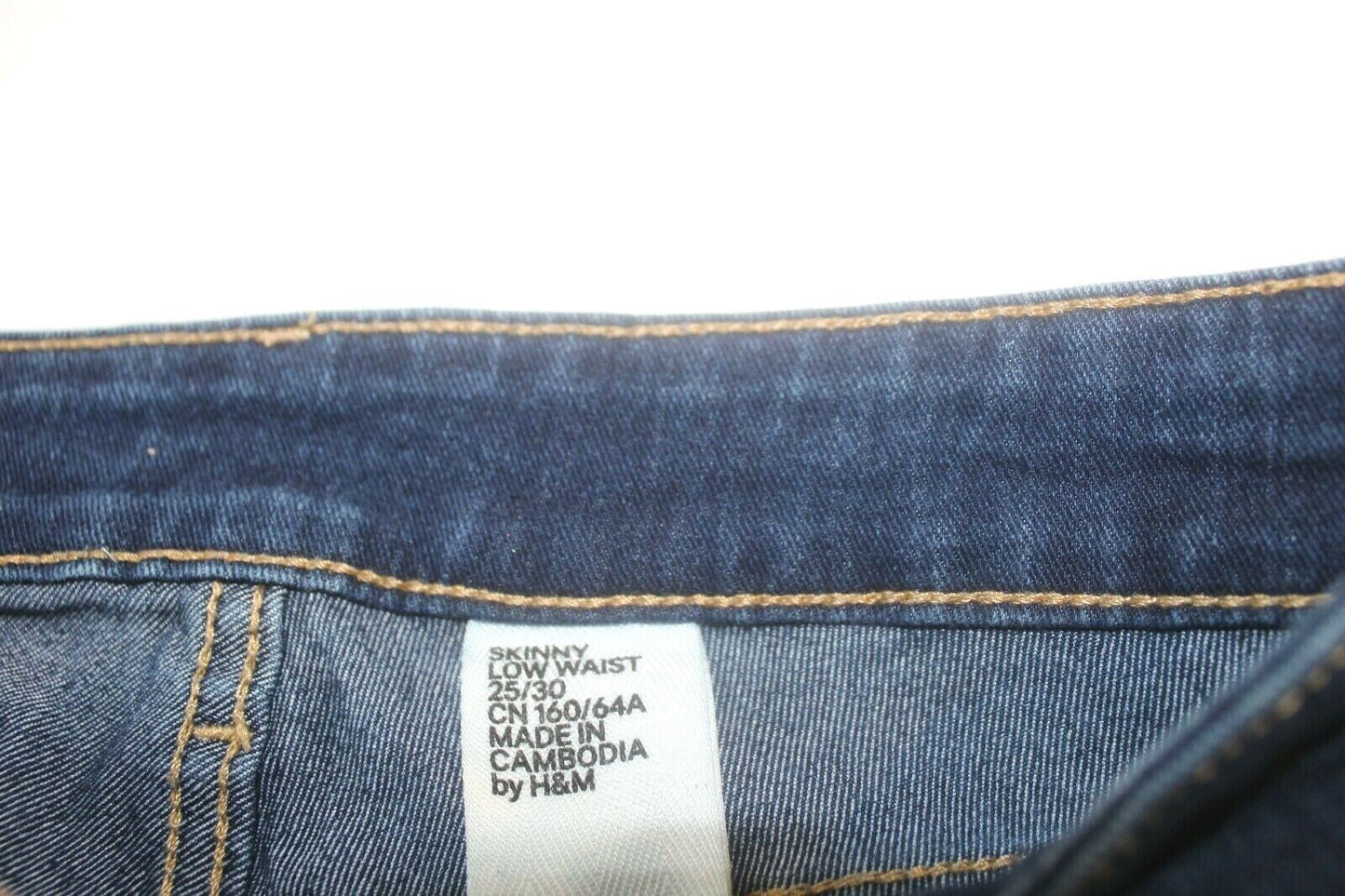 Women's H&M Hennes Mauritz Slim Jeans Cotton Denim Low Rise Size 25 Inseam 30