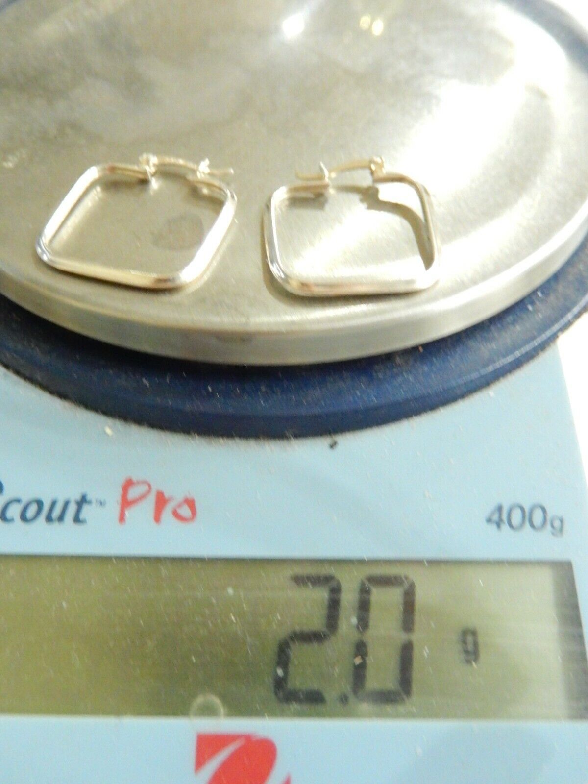 Sterling Silver 1" Square Rail Hoop Earrings