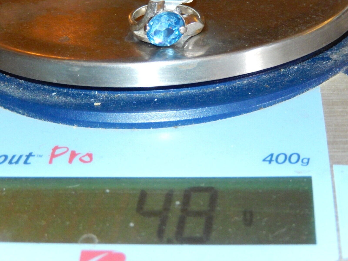 *VINTAGE* Sterling Silver 3.00 CT London Blue Topaz Bypass Curvy Ring Size 6