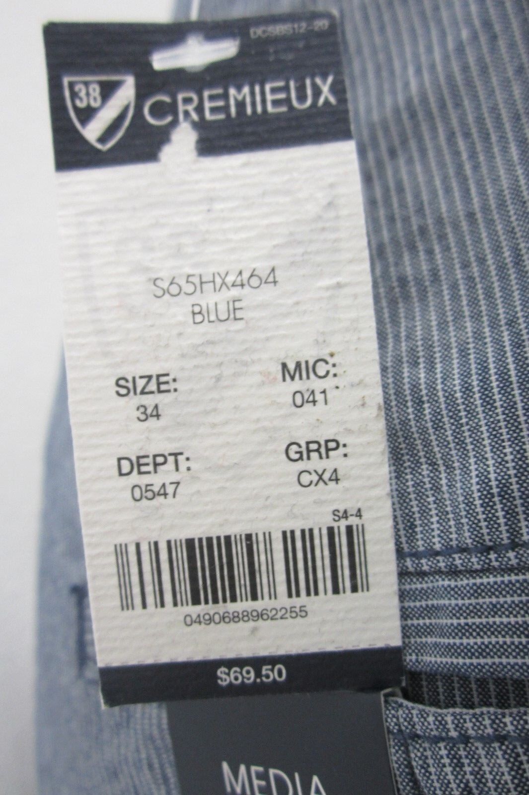 *NWT* CREMIEUX Men's Blue White Striped Media Pocket Shorts 34