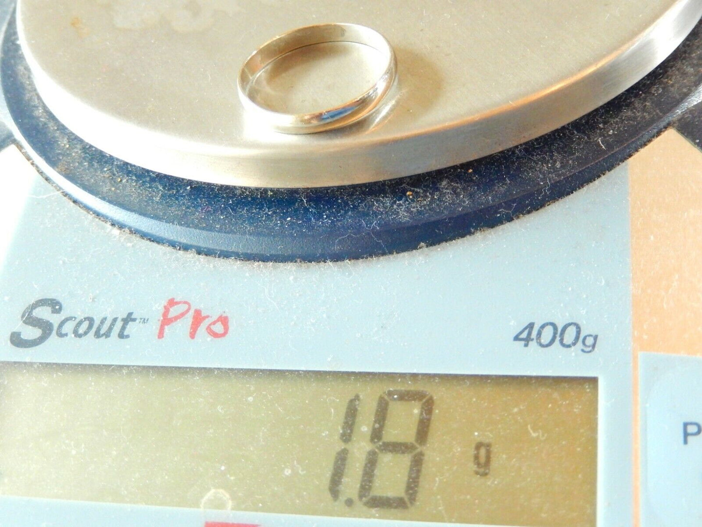 10k White Gold Unisex Smooth 3.5mm Half Round Wedding Band Size 10.75