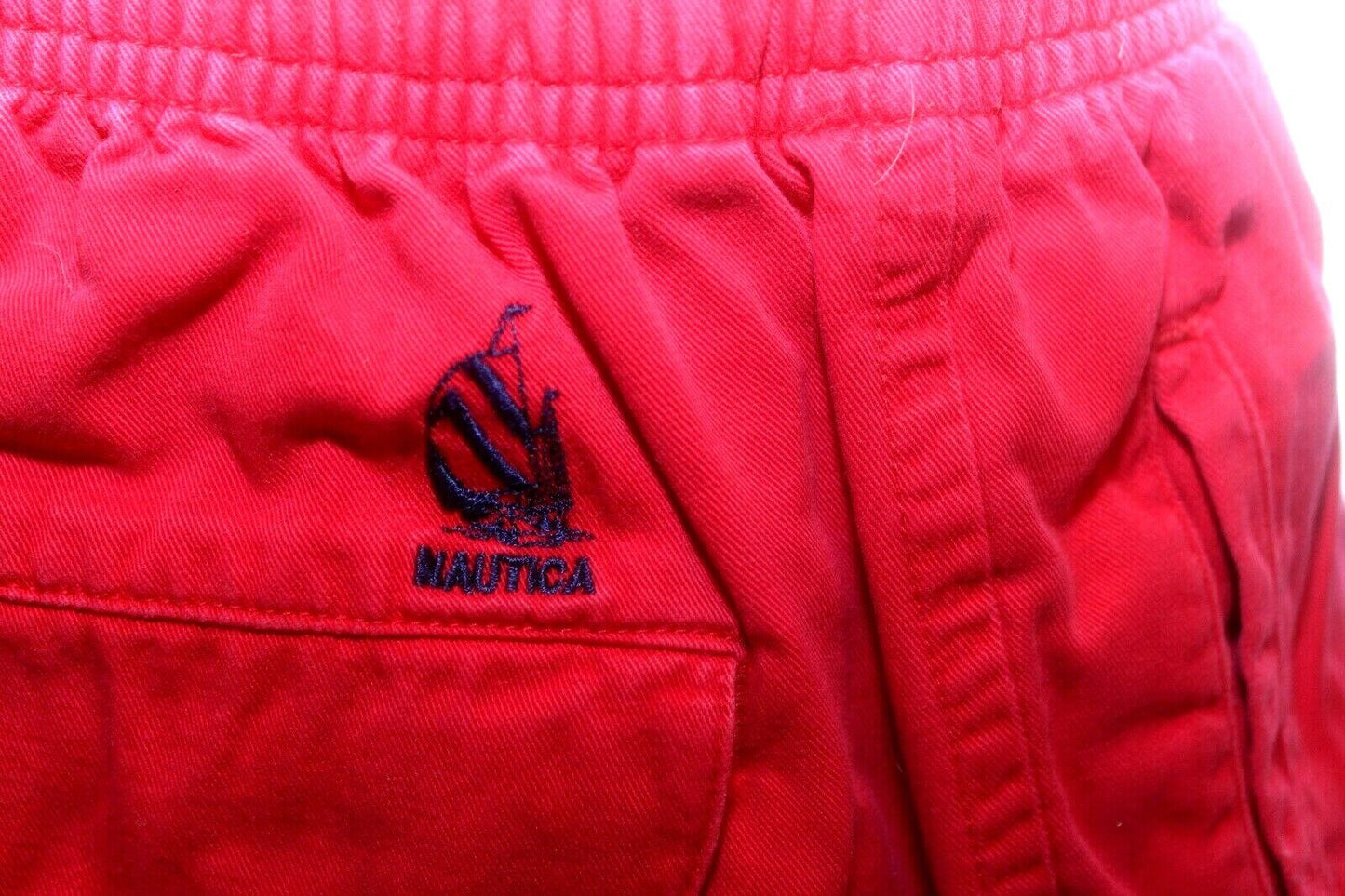 *NEW* NAUTICA Inside Drawstring Elastic Waist Band Red Shorts Mens Size M