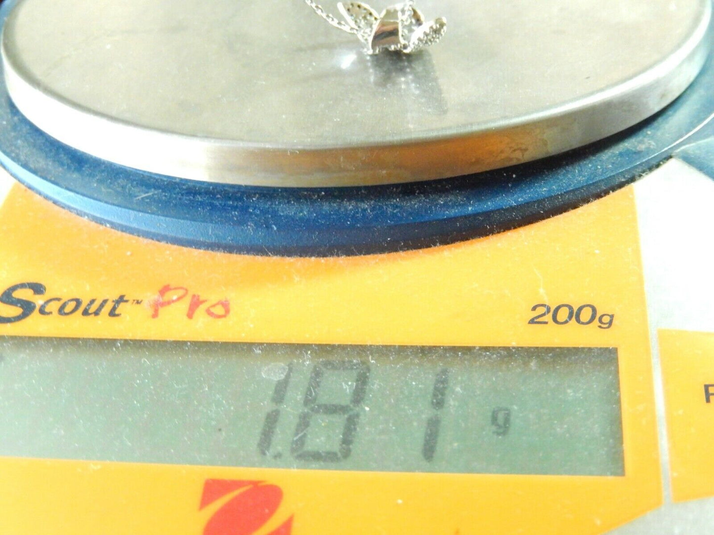 *VINTAGE* 10K White Gold 1CT Natural Round & Baguette Cut Diamond Pendant &Chain
