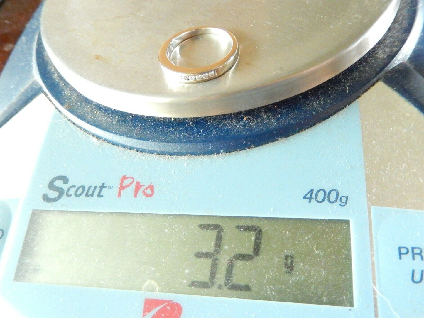 14k White Gold .33ct Natural VS Diamond 3.5mm Wide Band Ring Size 7.25