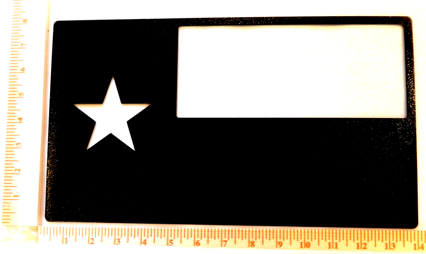 ~NEW~ 14ga. " Texas Flag Hanging " Black Powder Coated Metal Wall Art -14" x 8"