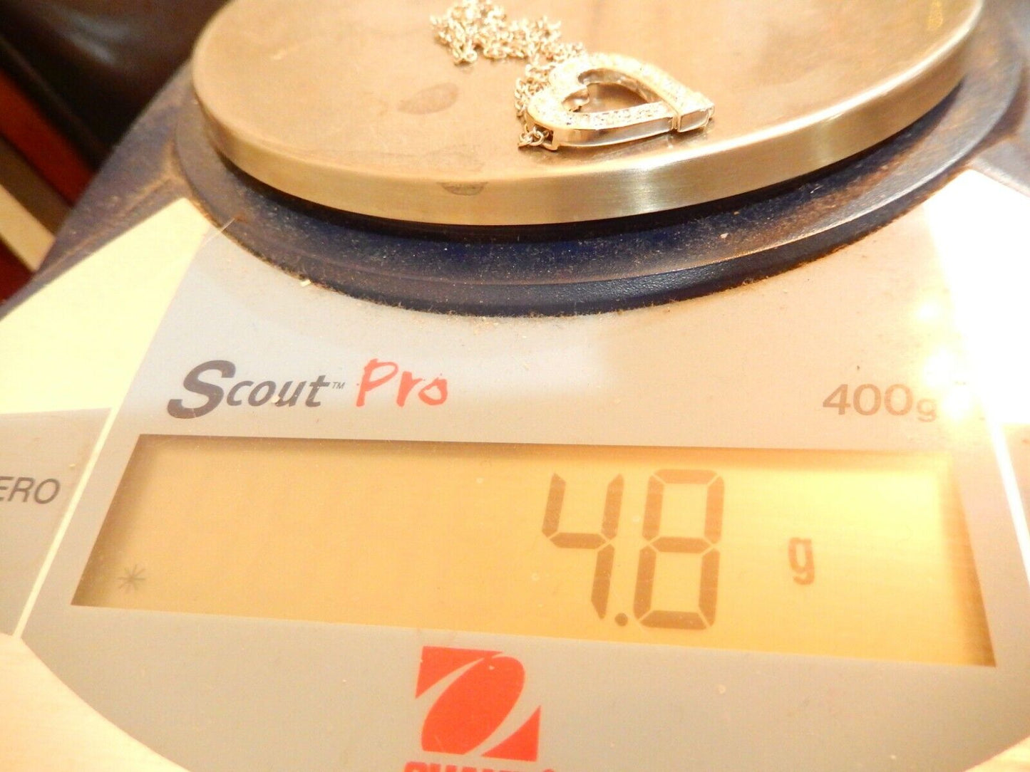 *NWT* 14K Solid White Gold Heart Pendant with 18" Chain - 7/8" x 3/4"