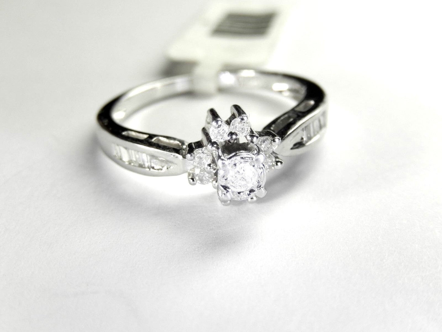 .33 CT ROUND CUT NATURAL DIAMOND HALO ENGAGEMENT RING 10K WHITE GOLD Sz 7