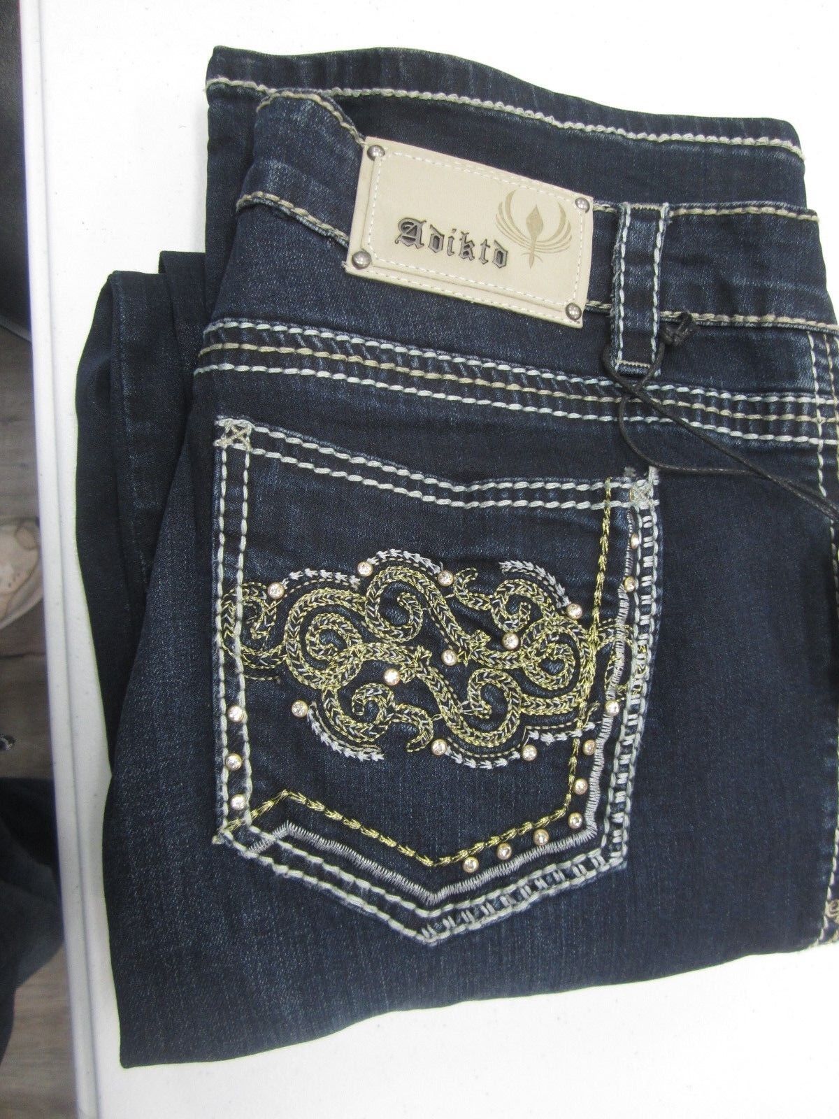 NWT Adiktd Womens Regular Mid-Rise Boot Cut Dark ADJ1411617-R Jeans Size 31x34