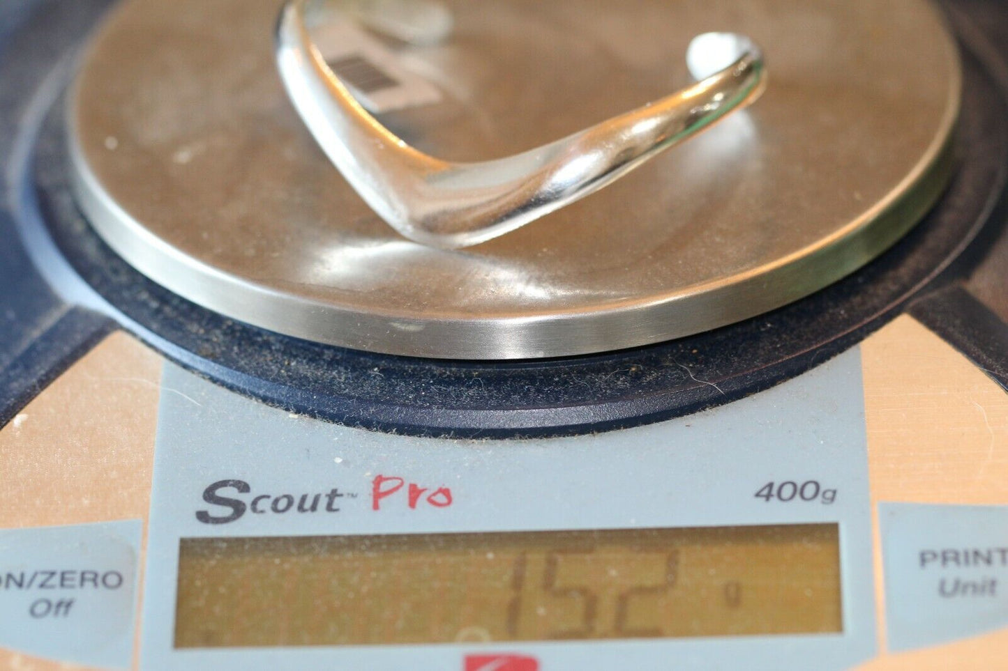 *VINTAGE* MEXICO 925 Sterling Silver V Design Pointed Cuff Bangle Bracelet