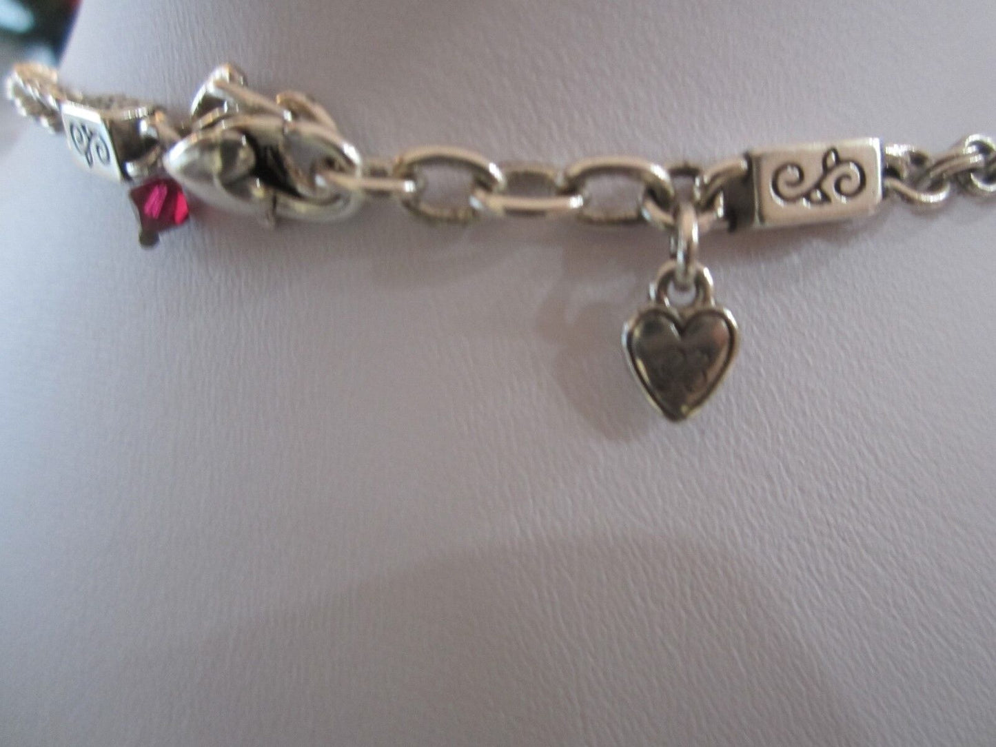 RETIRED BRIGHTON HEART with RED CRYSTALS 16"-18" NECKLACE