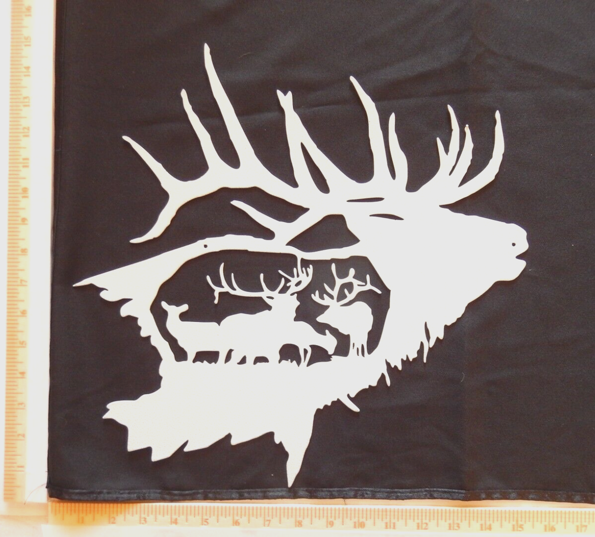 ~NEW~ LARGE - 14ga "DEER with ANTLERS" White Metal Wall Art - 16" x 15"