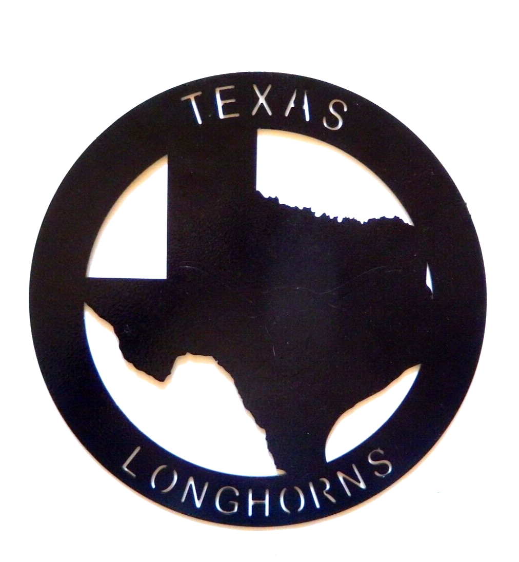 ~NEW~ LARGE 14ga. "TEXAS LONGHORN" ~ METAL WESTERN HOME WALL ART 16" Diameter