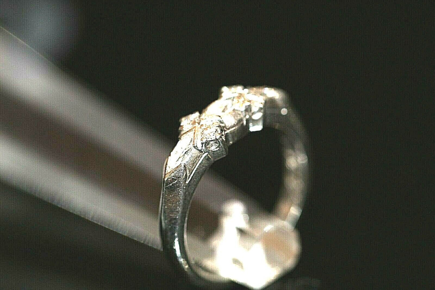 *1950 VINTAGE* 90% Platinum .48CT TW Diamond Wedding Band Ring Size 6 1/4