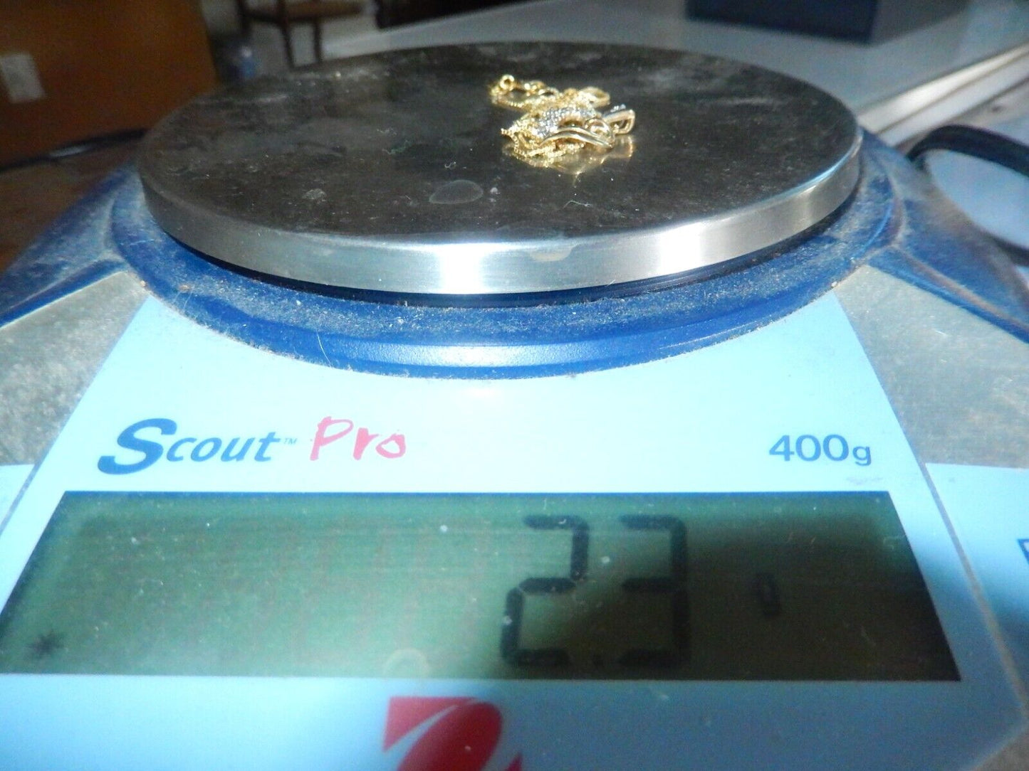 *VINTAGE* 10K Yellow Gold 17 Diamond 1/5CT Heart Pendant w/18"chain