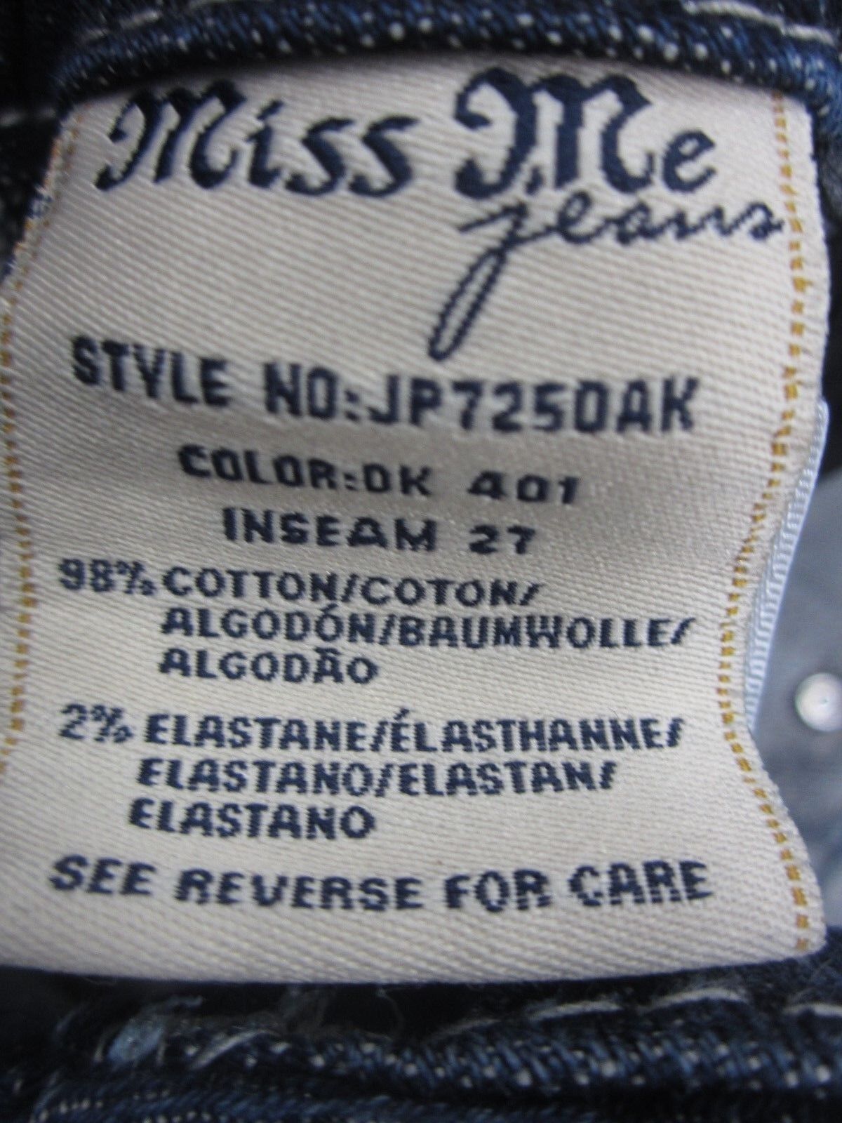 NWT Miss Me JP7250AK Crystal Turq/Blue Bling Crop Skinny Jeans Size W26 X L27