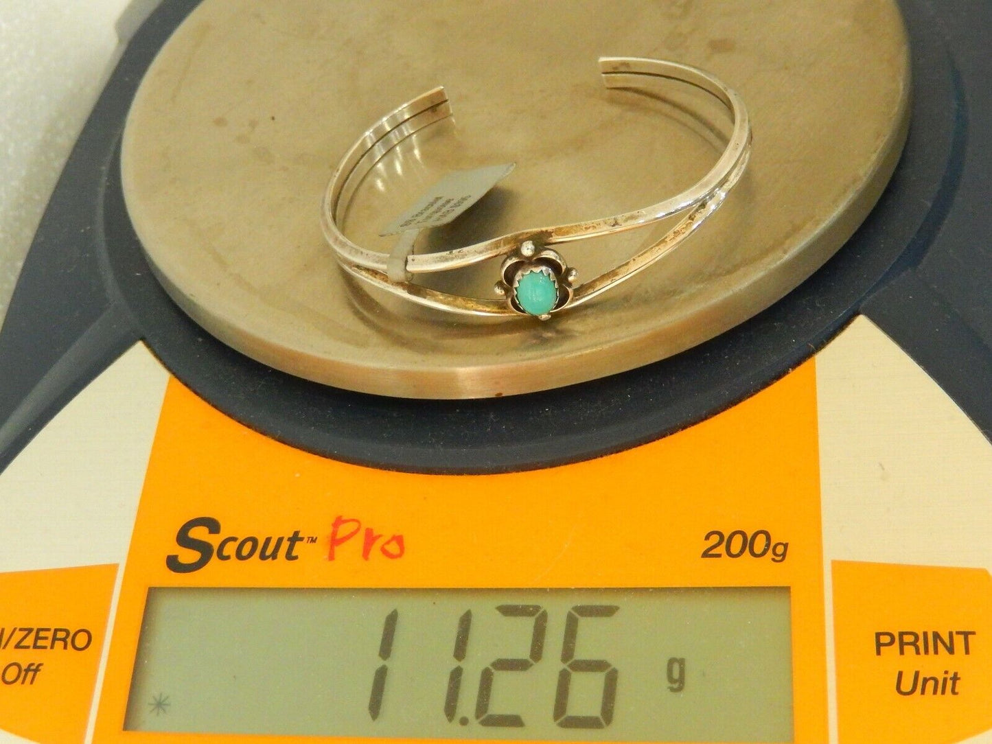Vintage Southwest Turquoise Sterling Silver Cuff Bracelet