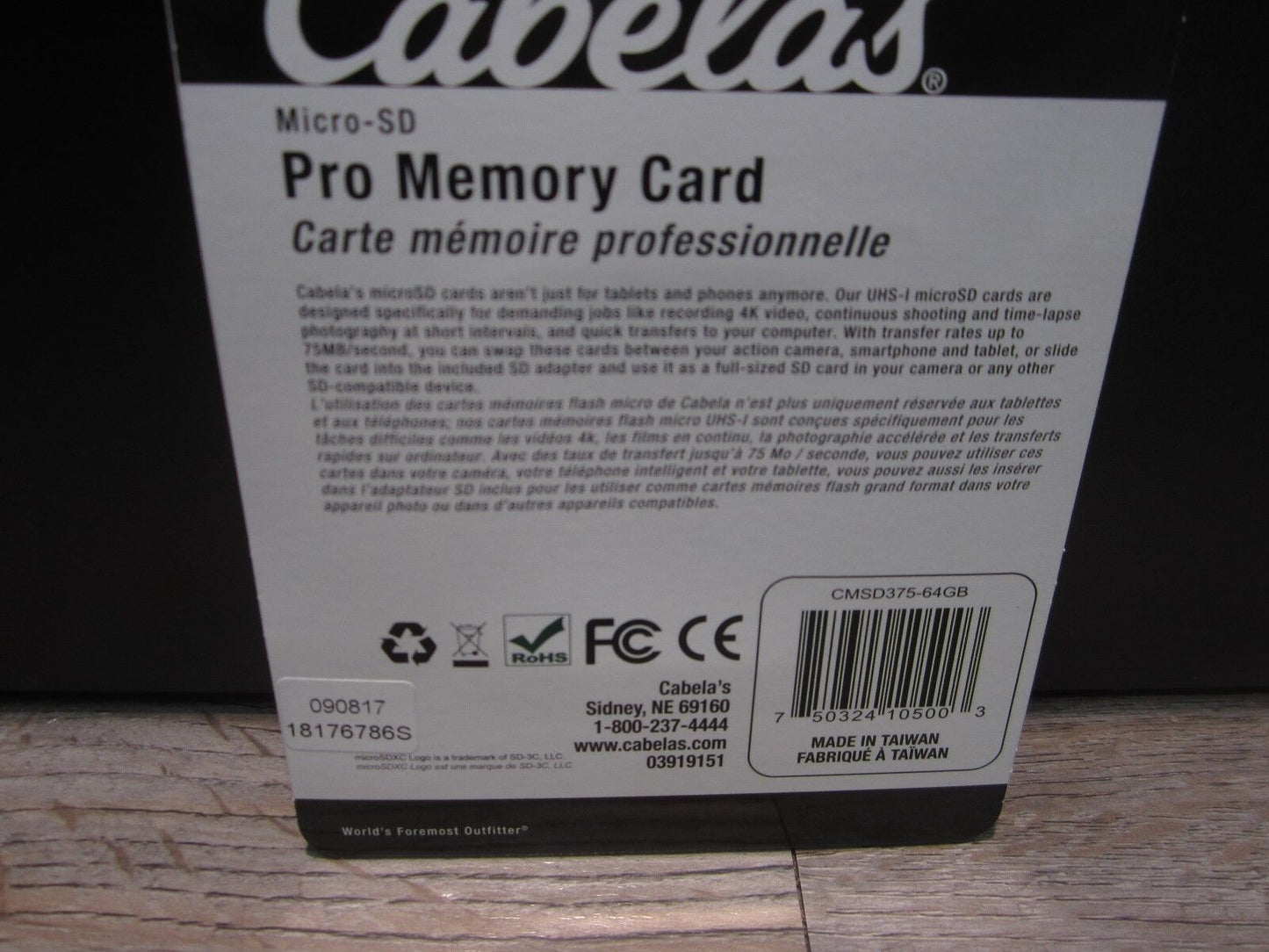 CABELA'S PRO MEMORY CARD 64GB MICRO SD NEW (FREE FAST SHIPPING)