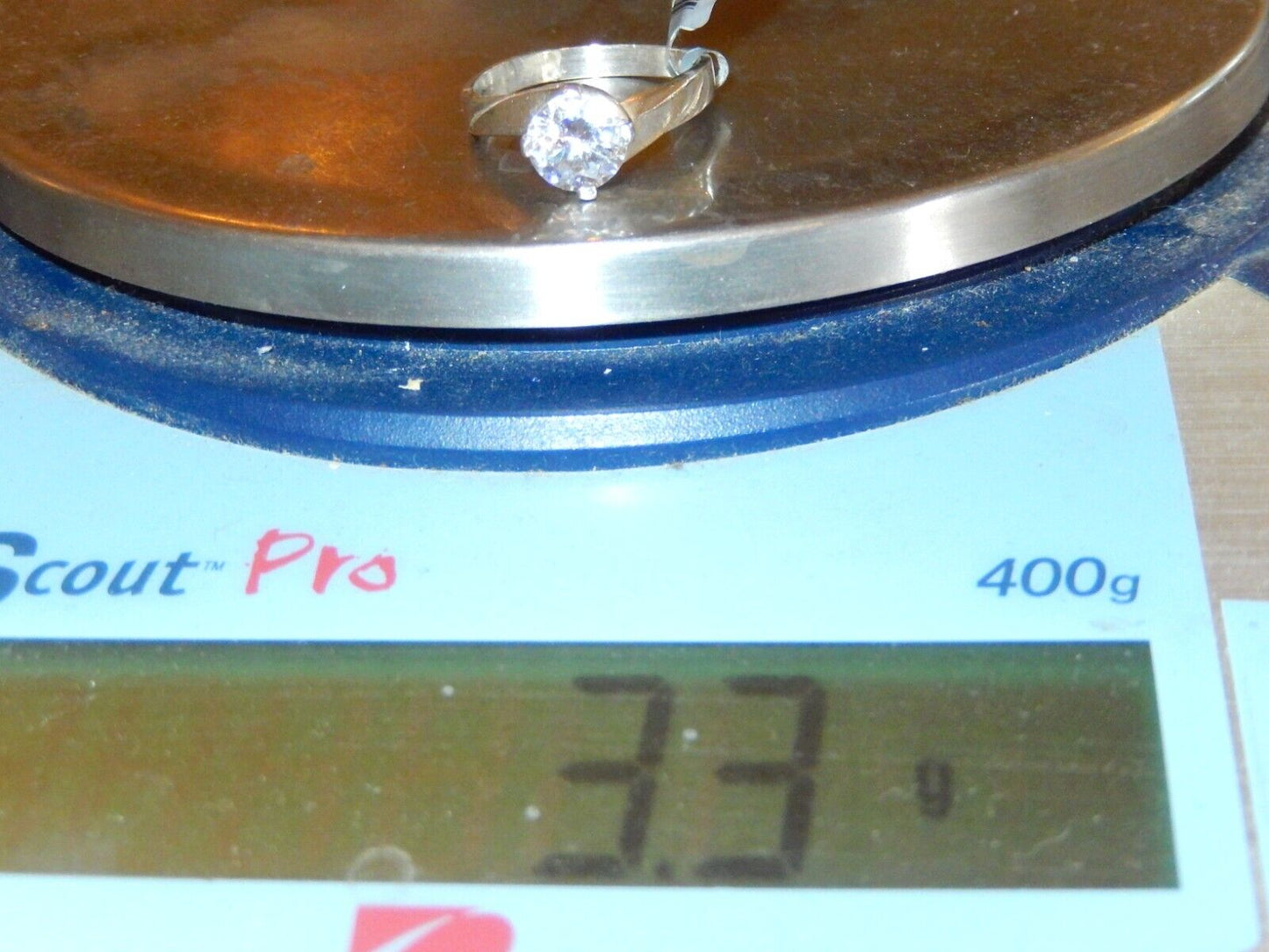 VINTAGE- Sterling Silver 1.00CT Round Cubic Zirconia Bypass Solitaire Ring Sz6.5