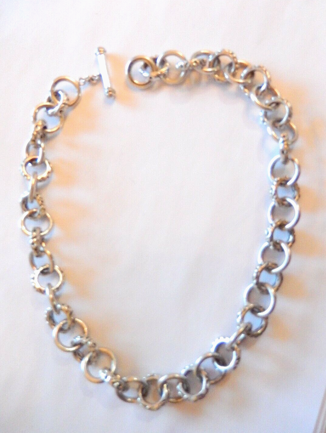 *Charles Krypell* Heavy Sterling Silver Decorative Link 16" Necklace 83.8 grams