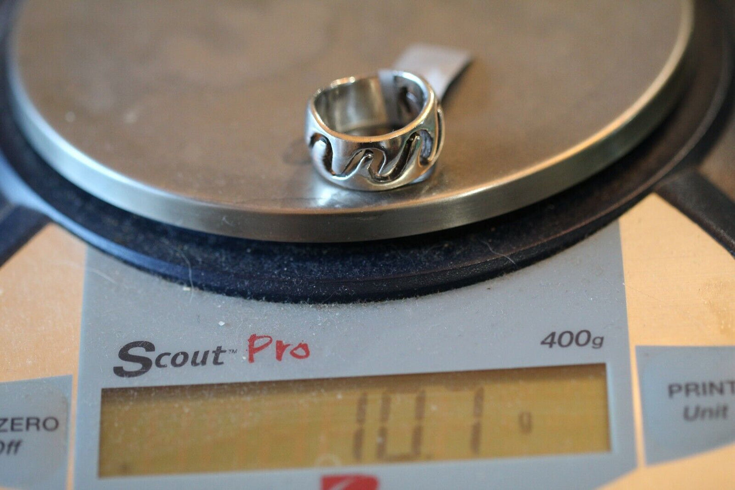*VINTAGE* Wide Sterling Silver Native American Ring Band Size 7.5