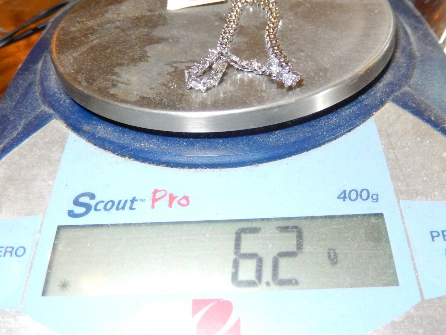 Stamped 14K White Gold "S" Link 7" Approx. 1/2CT Diamond Tennis Bracelet