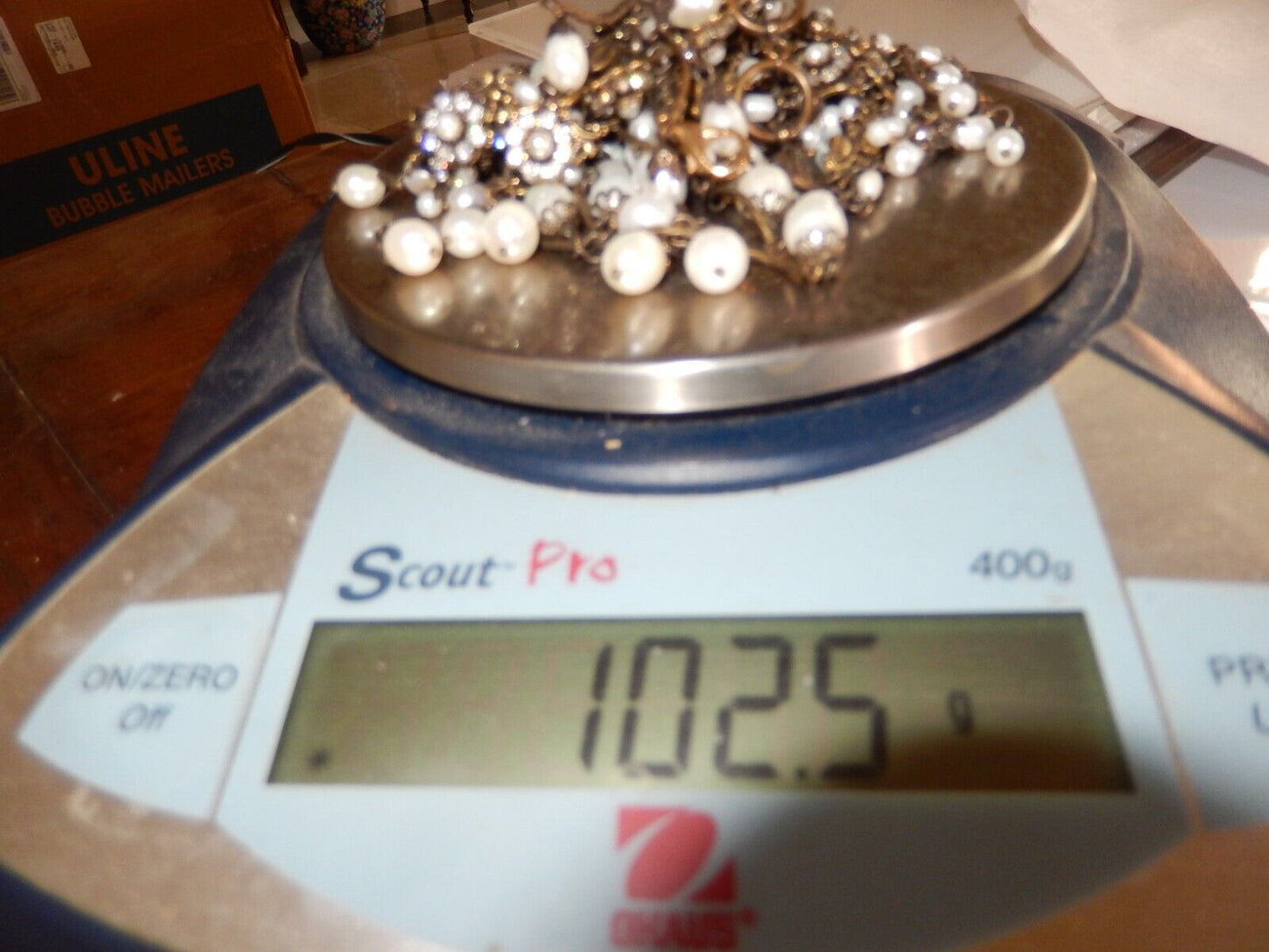 *VINTAGE* Kenny Ma San Francisco 13" Necklace Flowers White Pearls Rhinestones