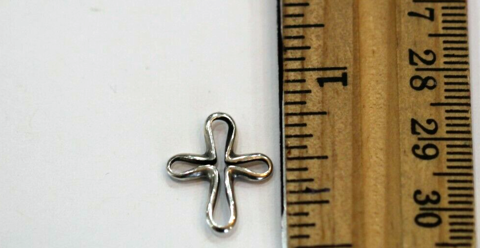 *RETIRED* James Avery Sterling Charm Pendant Openwork Floating Cross 3/4" Long