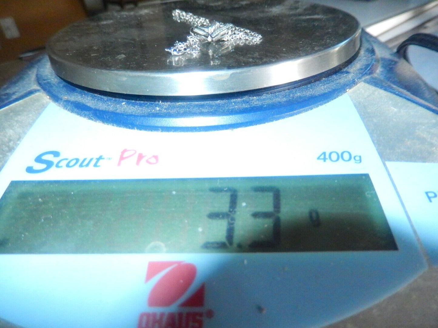 *VINTAGE* 10K White Gold Heart Pendant Baguettes and Round Diamonds 18" Chain