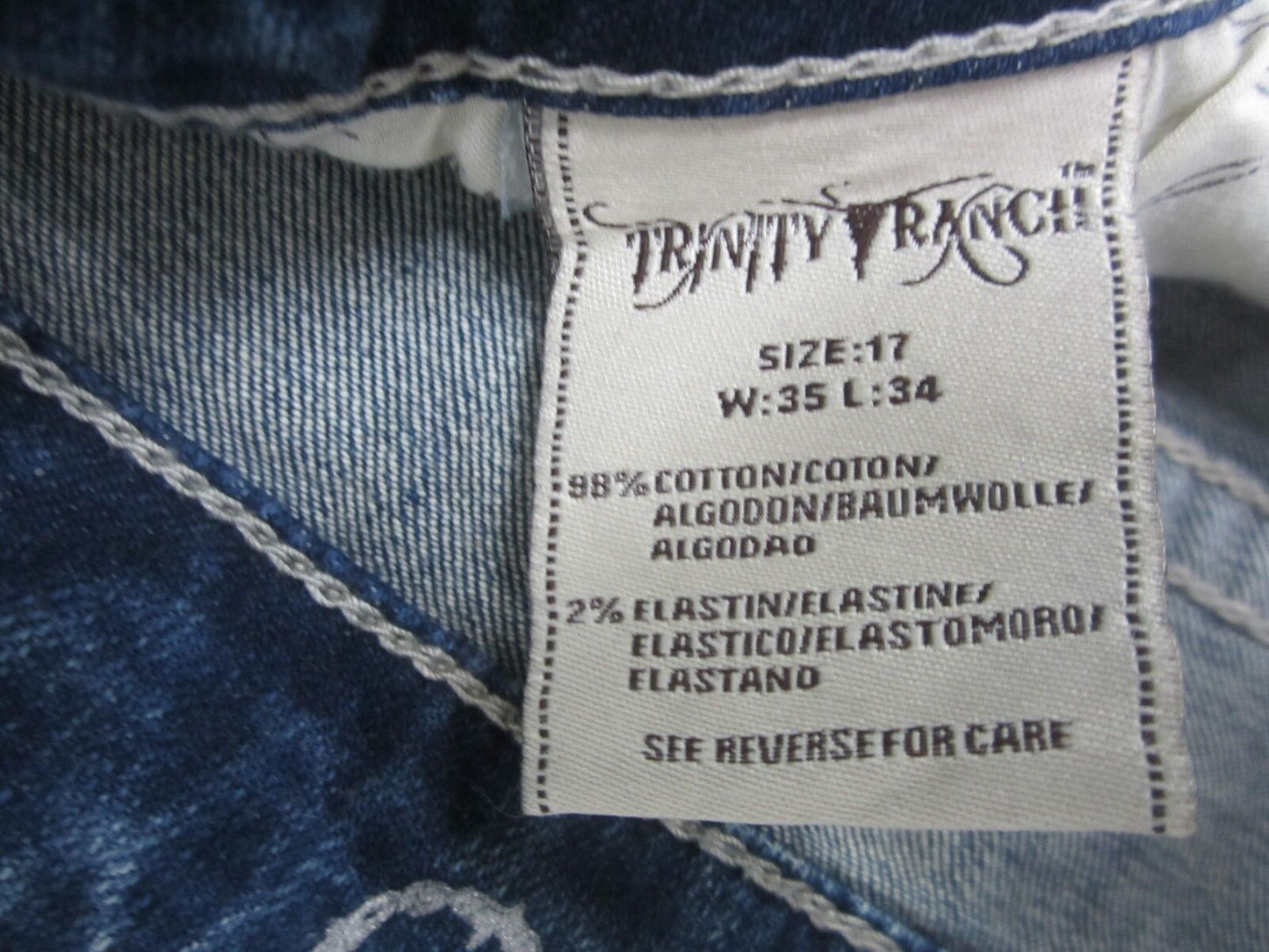 NWT Montana West Trinity Ranch Boot Cut Jeans BLING Western Jeans 35(17) X 34