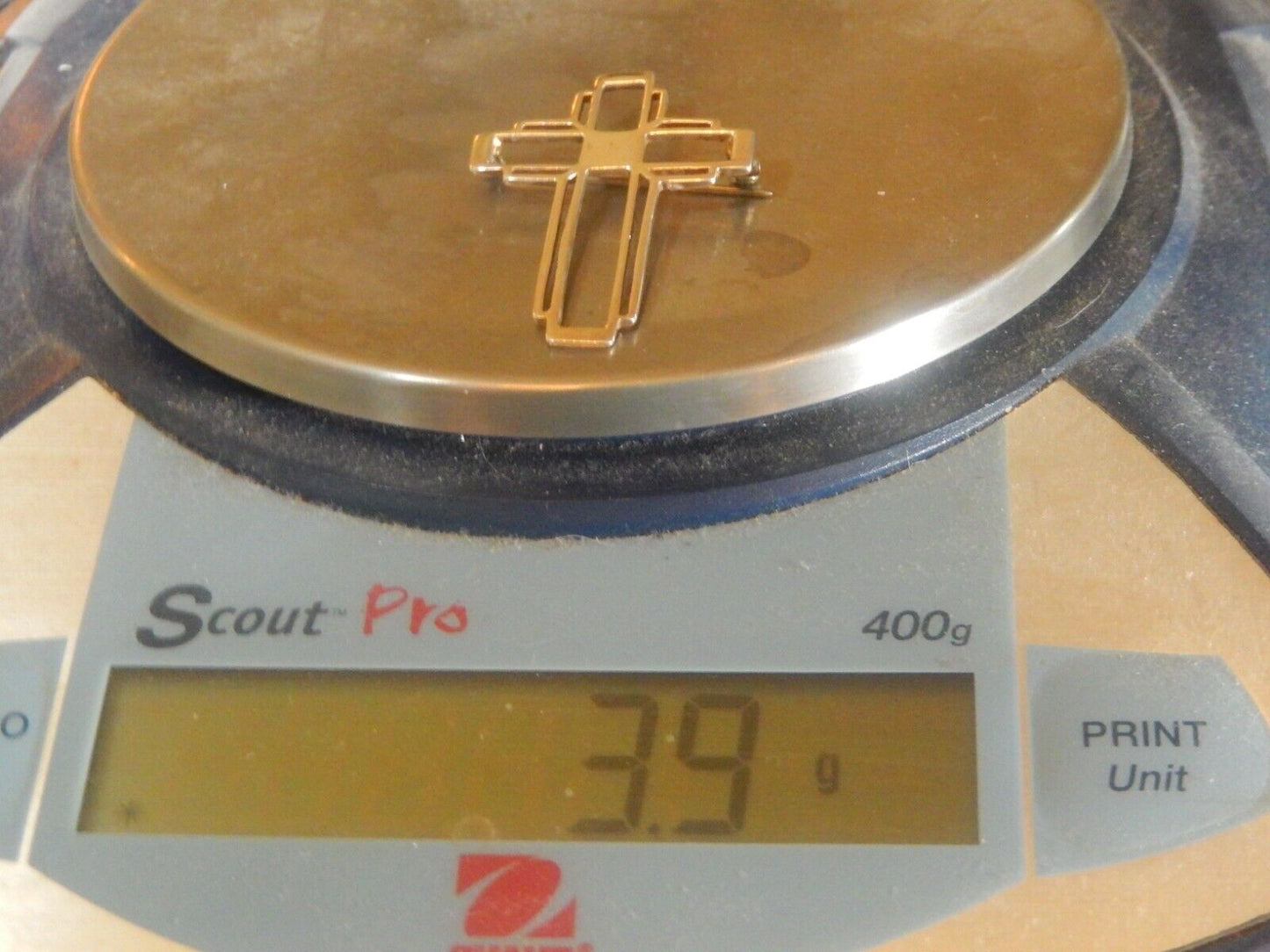 *VINTAGE* 925 Sterling Silver Cut Out Cross Brooch Pin