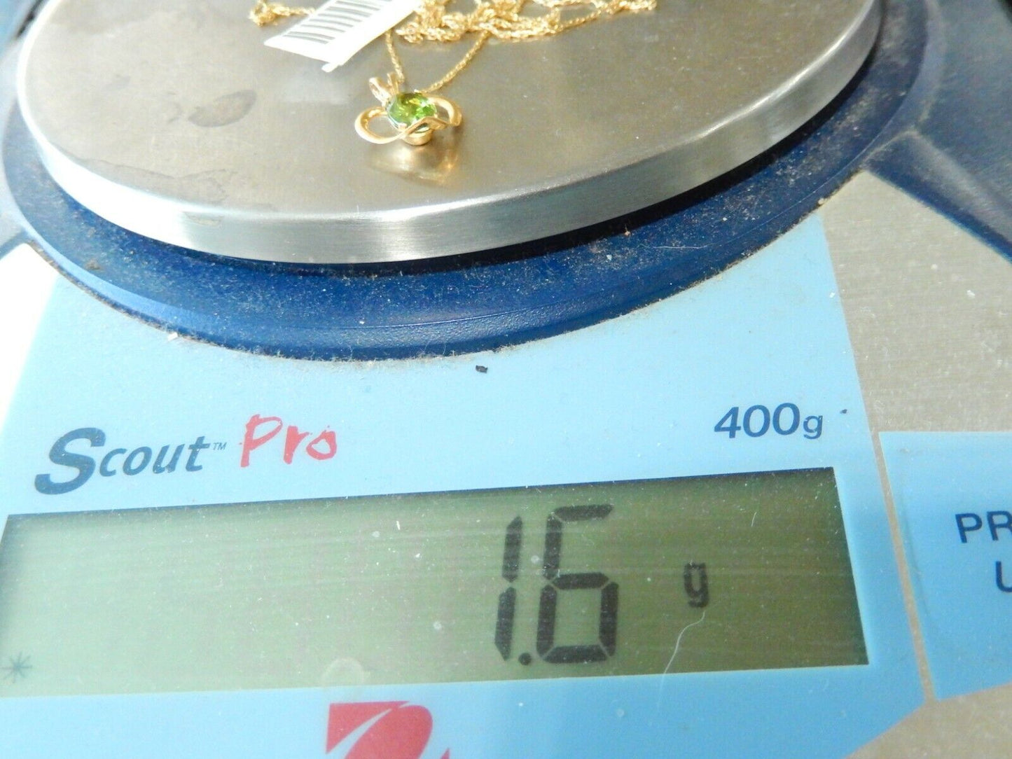 10K Solid Yellow Gold .75CT Oval Green Peridot Pendant W/ 20" 10K YG Chain