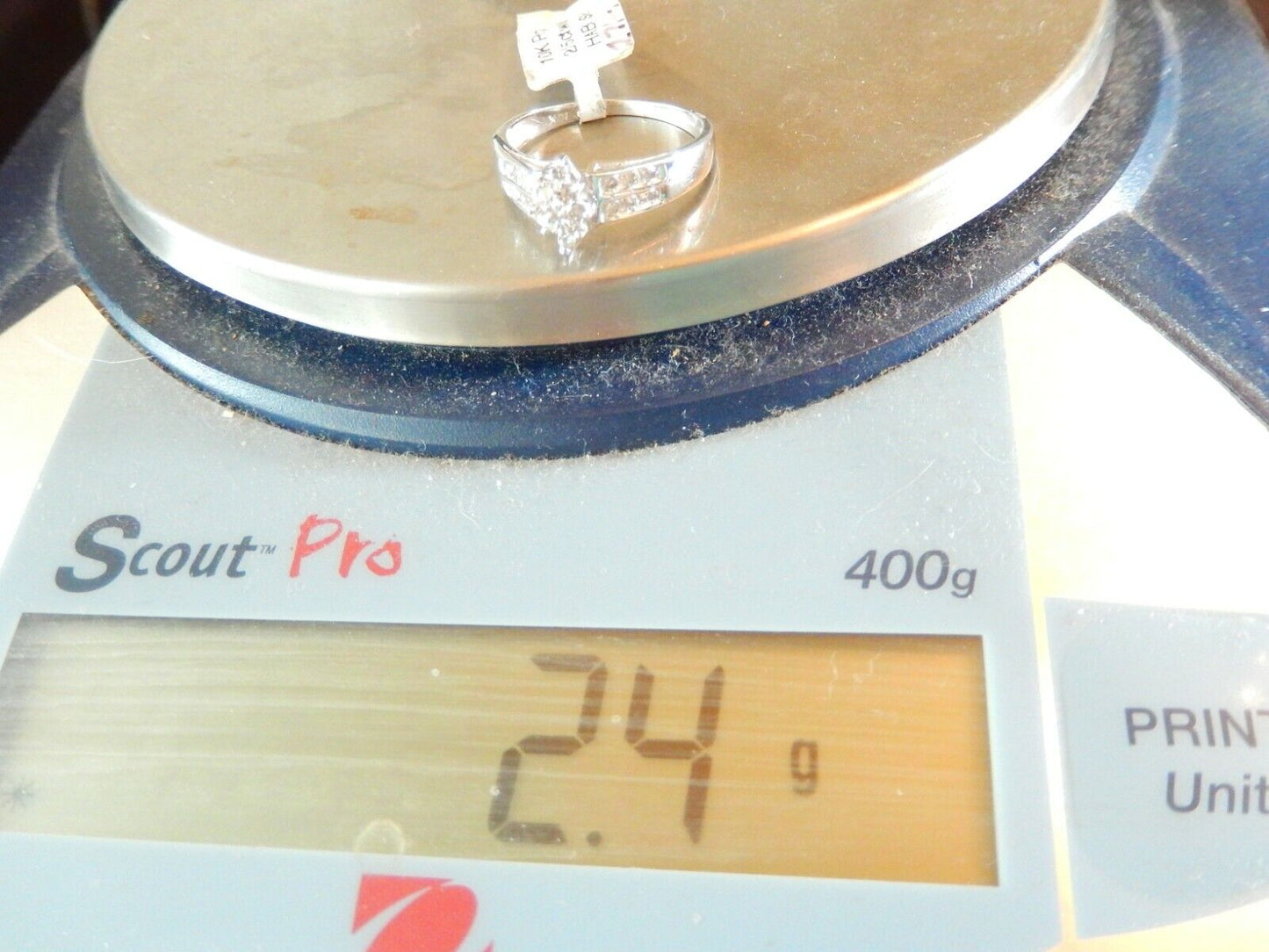 *NWT* 10kt White Gold 2/5CT Diamond Cluster Bridal Wedding Engagement Ring Sz 8