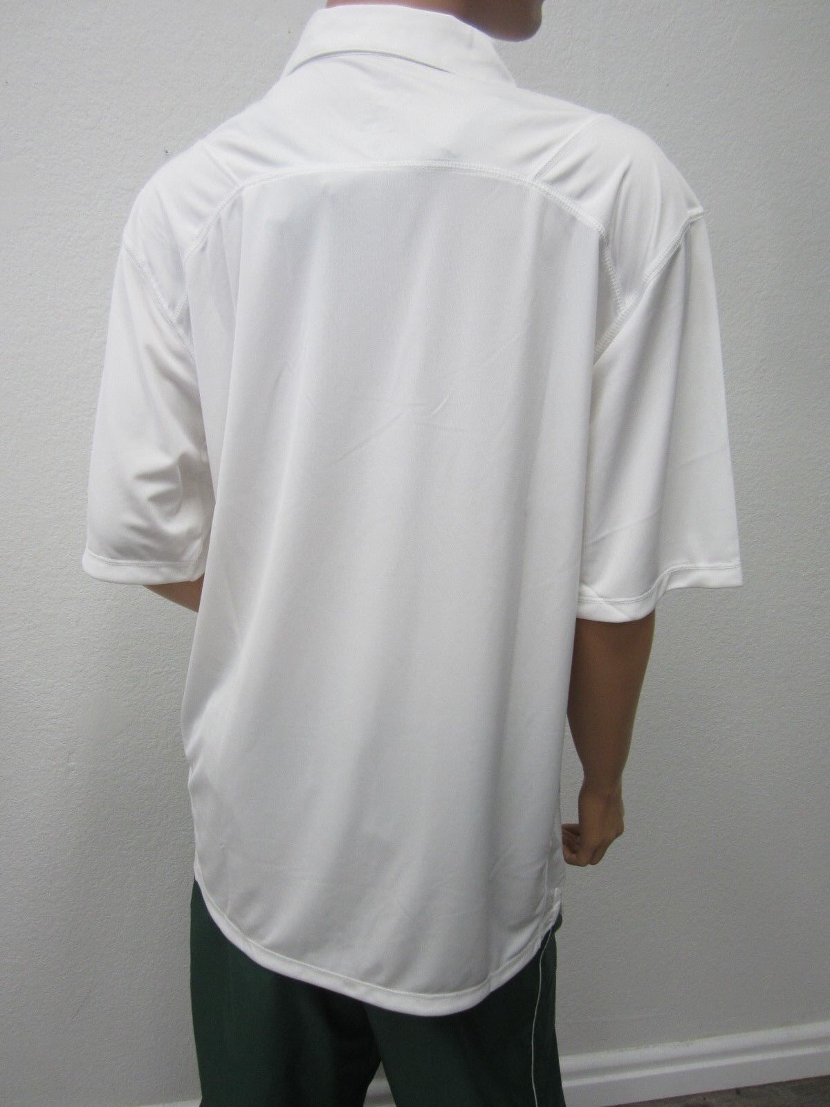 NWOT Baylor Unisex Adult Nike Dri Fit Short Sleeve Polo White Shirt Size Medium