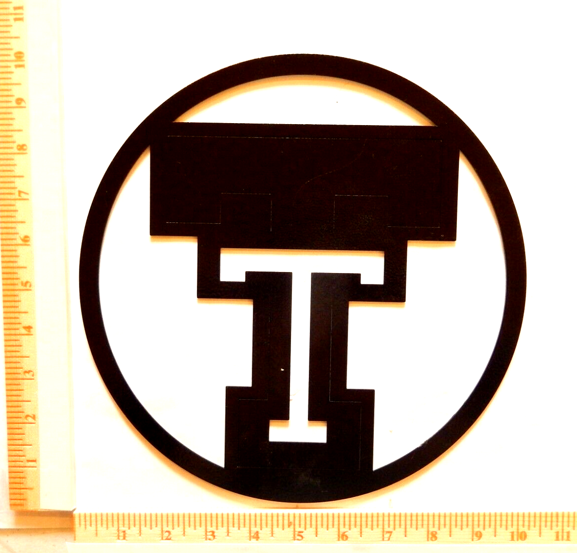 ~NEW~ 14ga. "TEXAS TECH" POWDER COATED METAL HOME DECOR TEAM WALL ART -10" Diam.