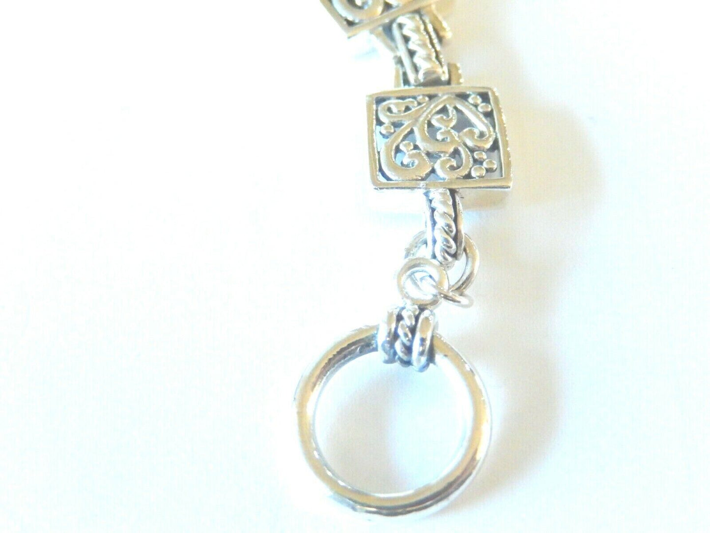 *NEW* Sterling Silver .925 Heart Design Link Toggle Bracelet 7.5"