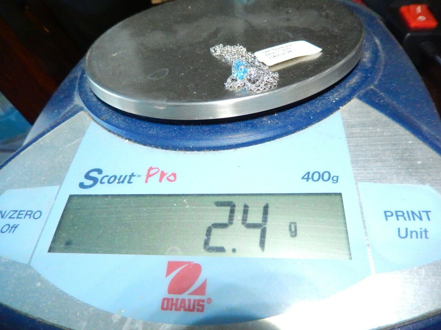 *NWT* 14K White Gold 1.00 Carat Heart Blue Topaz Solitaire Pendant w/18" Chain