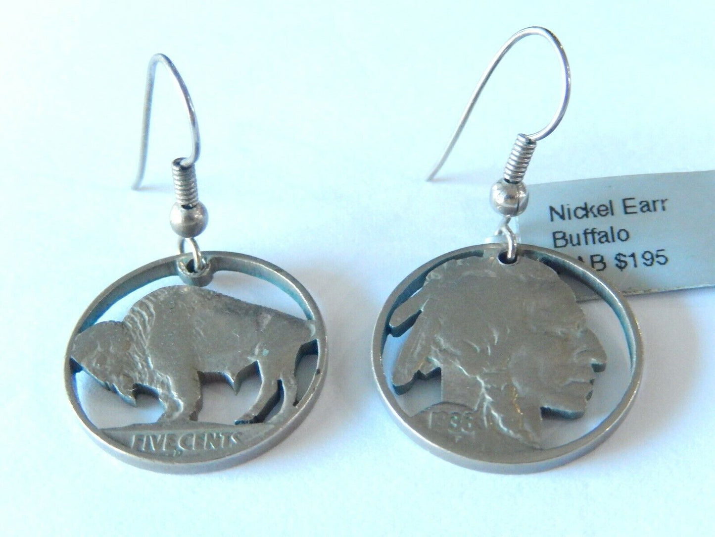*VINTAGE* Cut-Out Buffalo Nickel Coin Jewelry Ear Rings