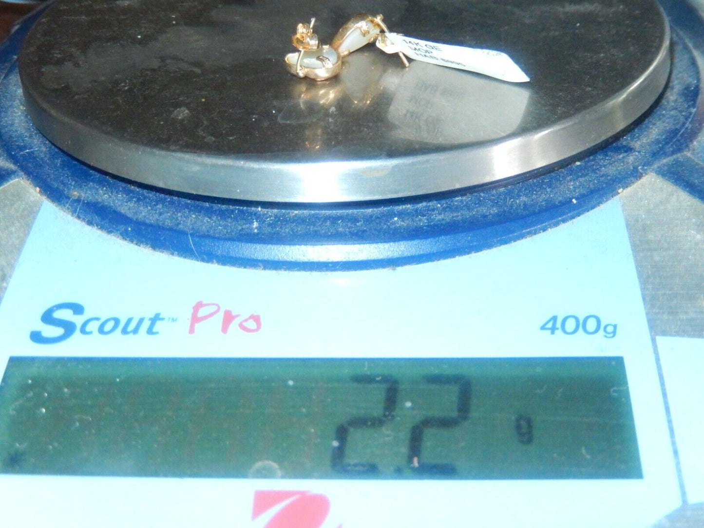 *VINTAGE* 10K Yellow & Rose Gold Heart Shaped MOP Stud Earrings