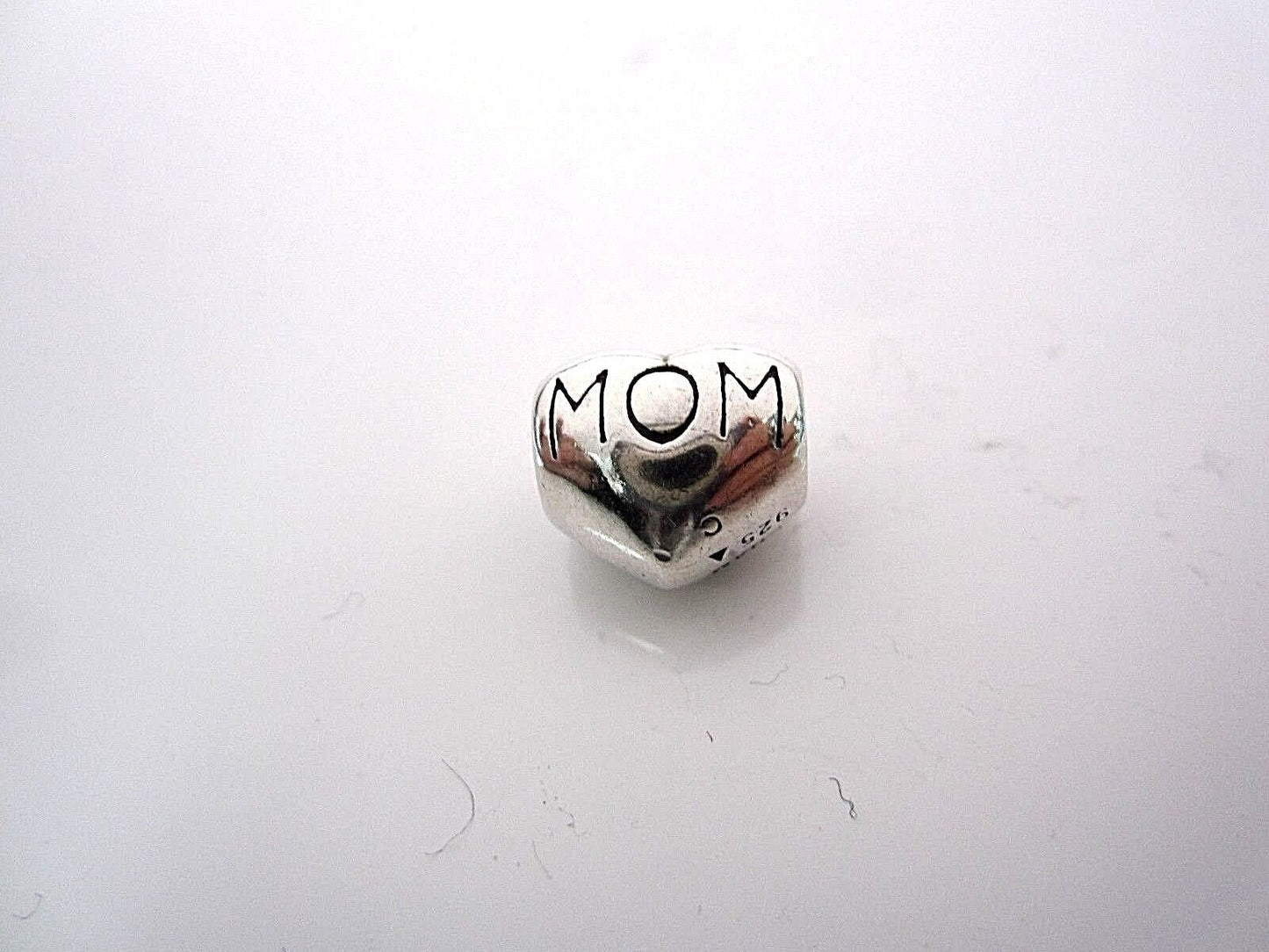 Authentic Chamilia Sterling Silver Mom Heart Bead GA-8