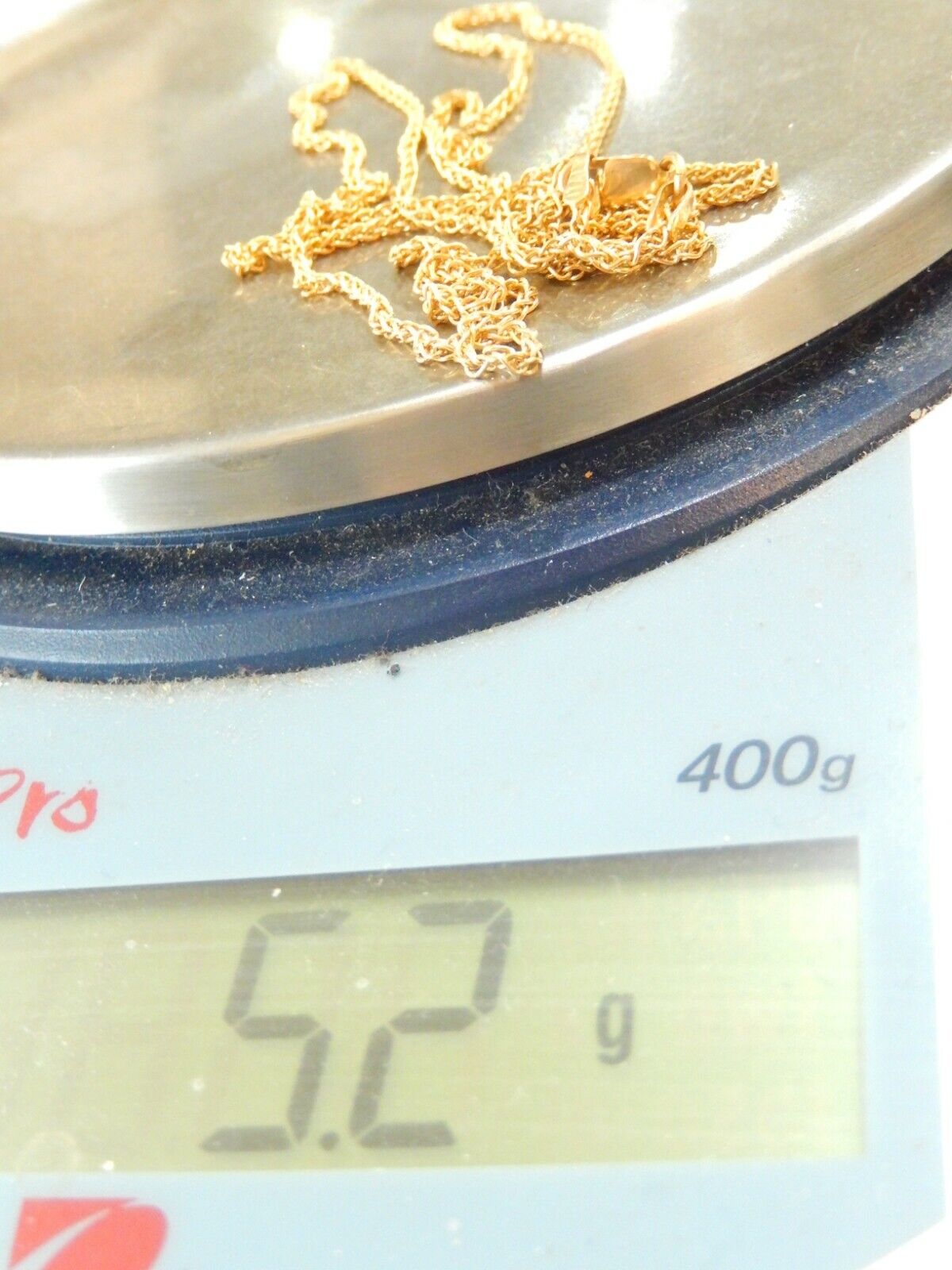 14K Yellow Gold 1.5mm- Italian Rope Chain Pendant Necklace 24" Length 5.2gms