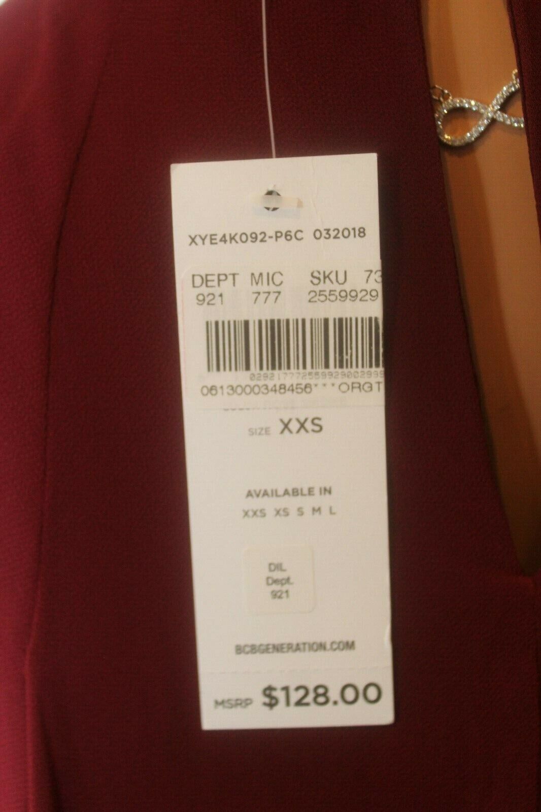 *NWT* $128. BCBGeneration Women's Rose Smoke Chiffon Short Dress Sz XXS