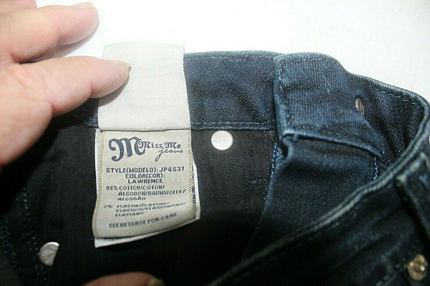 MISS ME Women’s Jeans Lawrence Denim Dark Distressed Wide Flare Leg Sz 26 JP4531