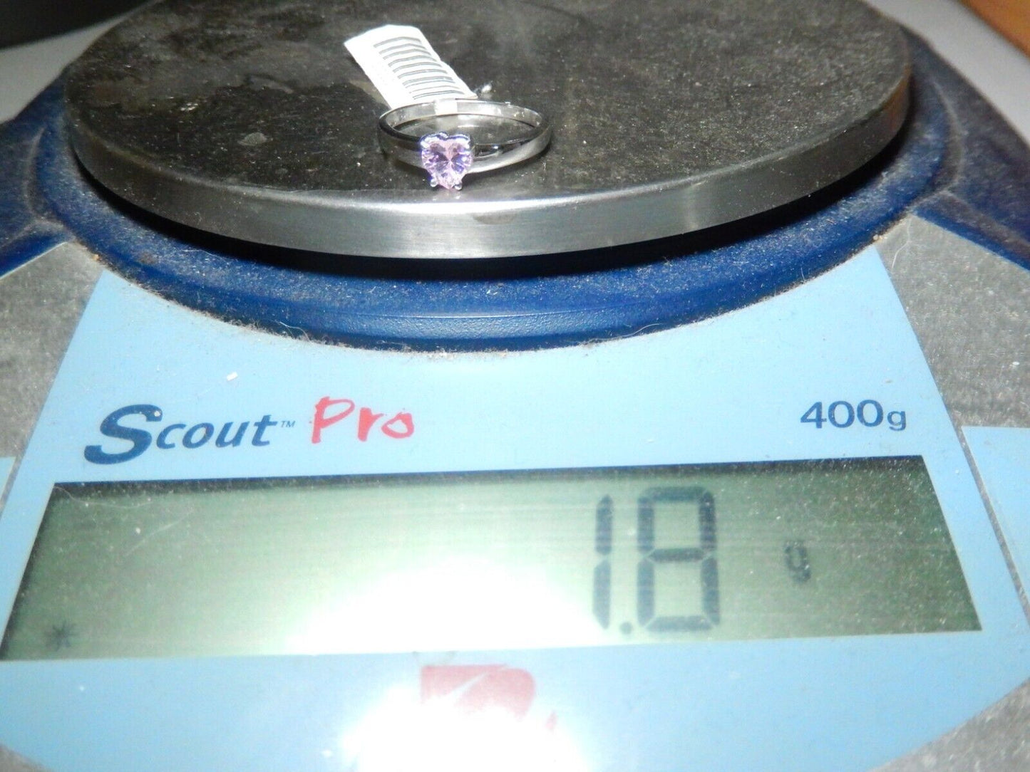 10k White Gold .50CT Heart Shape Lab Created Pink Sapphire Solitaire Ring 7.5
