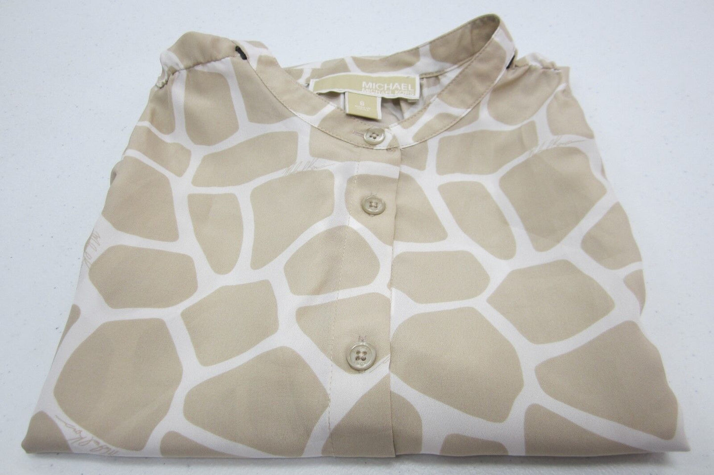 VERY CUTE MICHAEL KORS ZEBRA ANIMAL PRINT BUTTON DOWN BLOUSE Size 8