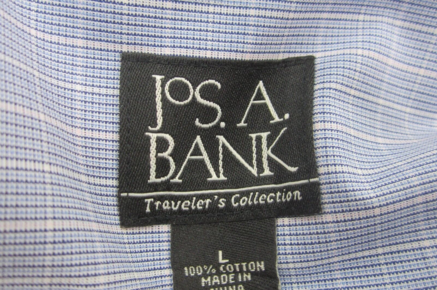 *NEW* Mens Jos. A. Bank. Button Down Dress Shirt Blue/White Plaid Cotton Sz LG
